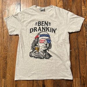 4th of July “Ben Drankin’” T-shirt - Medium, Silver